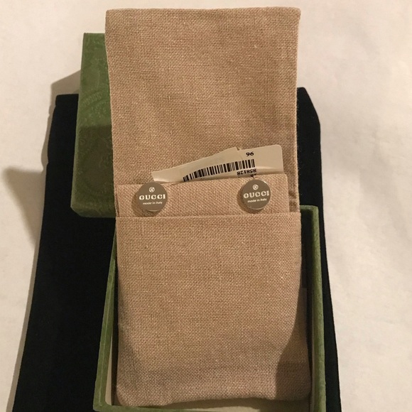 Authentic Gucci Trademark Logo .925 Sterling Silver Round Stud Earrings - Picture 8 of 15